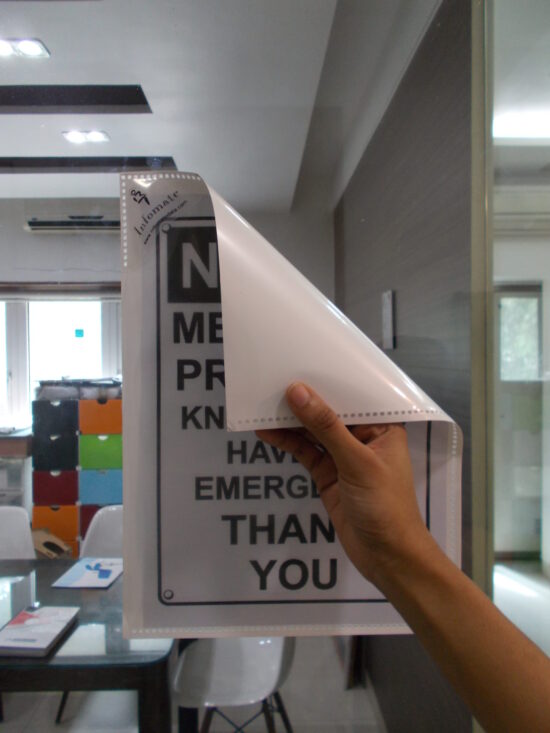 Stik Pok - Reusable (Stick on glass) notice & document holder (No glue/tape required) No Sticky remains A4, pack of 3 - Image 7