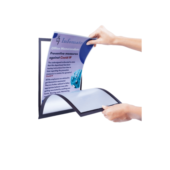 Peel & Stick (Pack of 2) A3- reusable (Stick on glass) notice & document holder (No glue/tape required) (No Sticky remains) - Image 7