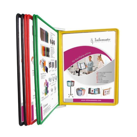 Infomate Plastic Wall Hanging Documents Storage Folders - Wall Unit (Multicoloured Folders) - Image 2