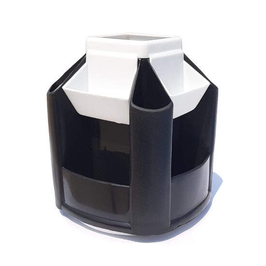 Revolving Desk Organizer - Black and White - Image 2
