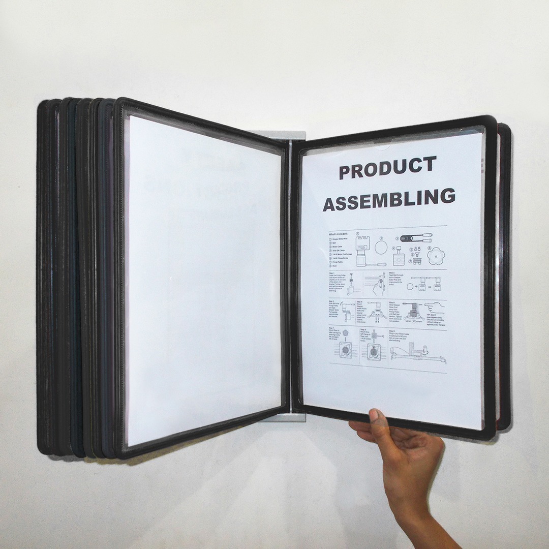 Infomate Plastic Wall Hanging Documents Storage Folders - Wall Unit - Black folders - Image 9