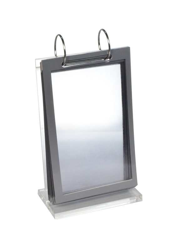 Acrylic sign holder stand for A6 size paper, menu card holder stand, flip photo holder, photo frame stand, flip style display stand table top, 5 pockets - Image 5