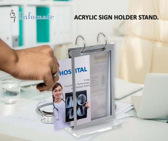 Acrylic sign holder stand for A6 size paper, menu card holder stand, flip photo holder, photo frame stand, flip style display stand table top, 5 pockets - Image 3