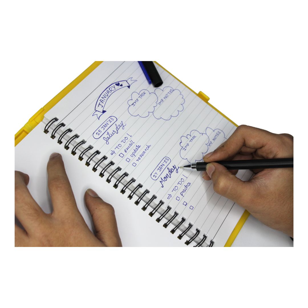 Infomate Stylish Plastic Moulded Premium A5 Diary/ Notebook with Blue Ball Pen - Image 3