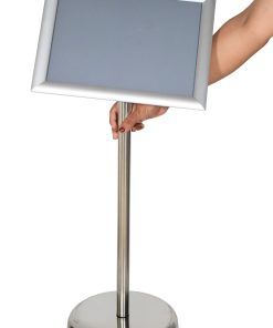 Alternative view of Adjustable Pedestal Poster Stand Aluminum Snap Open Frame Portrait and Landscape Display With Water Tank Base, sign holder display stand for floor, billboard stand