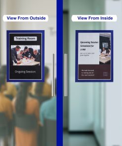 'Two Way Viewing - Peel and Stick' A4 Document/Signage Holder for Glass Surface, Pack of 3